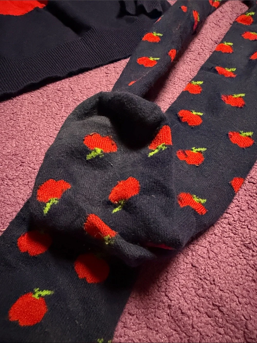 Little stocking Co. apple sweater and tights back to school
